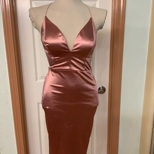 Fashion Nova Satin Midi Dress